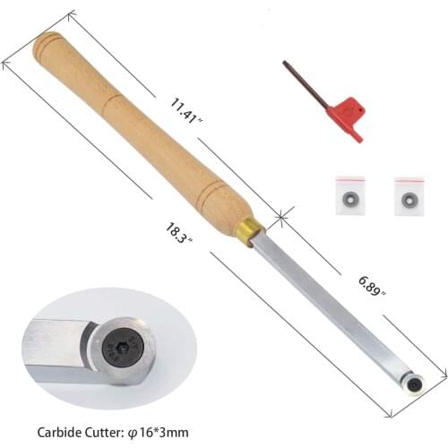 Finisher Wood Turning tool Carbide Tipped Lathe Chisel Tool Bar with Ci0 16mm Round Carbide Insert Tool Holder