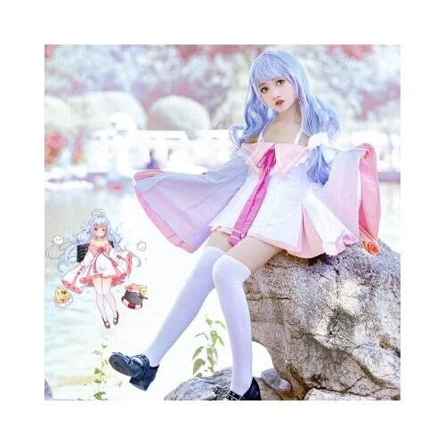 Hight Quality Anime Azur Lane Fletcher-class Destroyer USS Nicholas Woman Cosplay Costume Top + Skirt + Bow Tie + Bowknot+Vervel