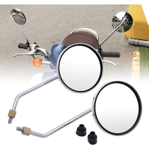 Motorcycle Back View Mirror 4.3 Inch Chrome Round Rearview Mirrors For Kawasaki Ninja 250R 400R KX85 KX125 KX250 KX250F KX450F