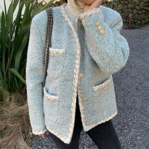 Retro Little Fragrance Coat Womens Spring and Autumn 2021 Woman Jacket Winter Fashion Style