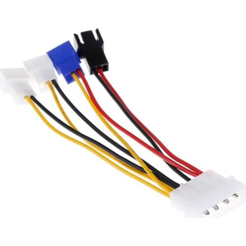 1pcs 4-Pin Molex to 3-Pin fan Power Cable Adapter Connector 12v*2 / 5v*2 Computer Cooling Fan Cables for CPU PC Case Fan