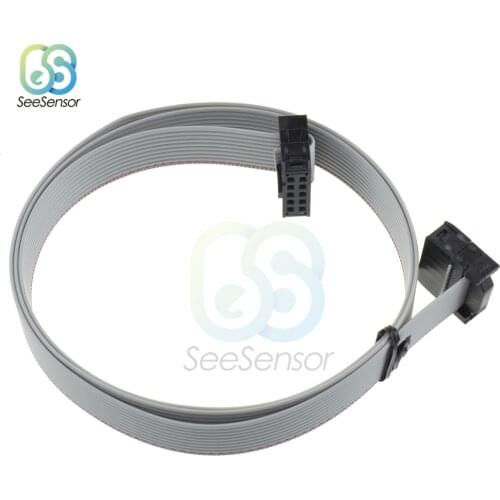 10Pcs 70cm 10 Pin 2.54mm Connector USB ASP ISP JTAG AVR Wire 10P IDC Flat Ribbon DATA Cable