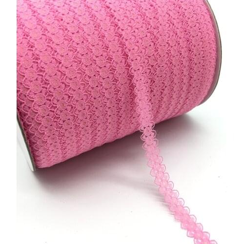 10yards/lot 5/8" (15mm)Wide Deep pink Bilateral Handicrafts Embroidered Net Lace Trim Ribbon DIY Sewing & Skirt Accessories
