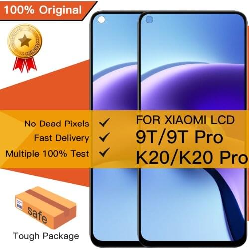 100% Super AMOLED Original For 6.39" Xiaomi Mi 9T Mi 9T Pro Redmi K20 K20 Pro LCD Screen Display Frame Touch Panel Digitizier