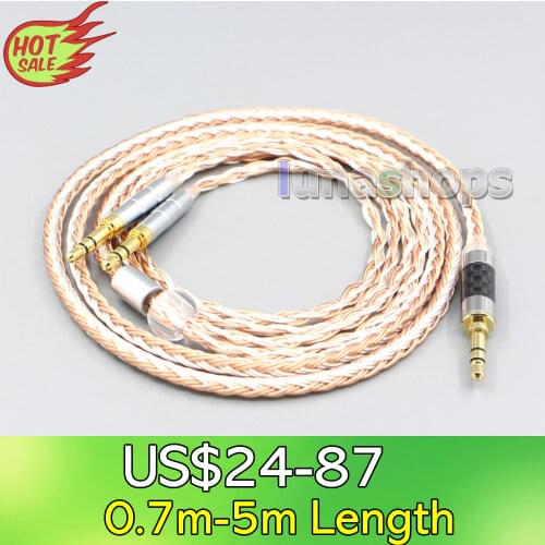 LN007008 16 Core OCC Silver Plated Mixed Headphone Earphone Cable For Hifiman Sundara Ananda HE1000se HE6se he400i he400se Arya