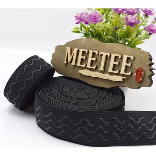 Meetee 2/5/10meters 2-4cm Non-slip Elastic Band Wave Silicone Webbing Belt DIY Sport Clothes Wrist Guard Sew Accessories EB013