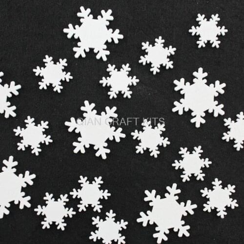 300pcs white paint lovely snowflakes 21-31mm Christmas decor natural Wood, Wooden beads cabochon pendants,DIY