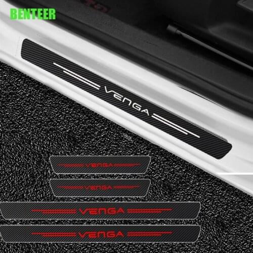 4pcs Carbon fiber car door protection sticker for kia venga