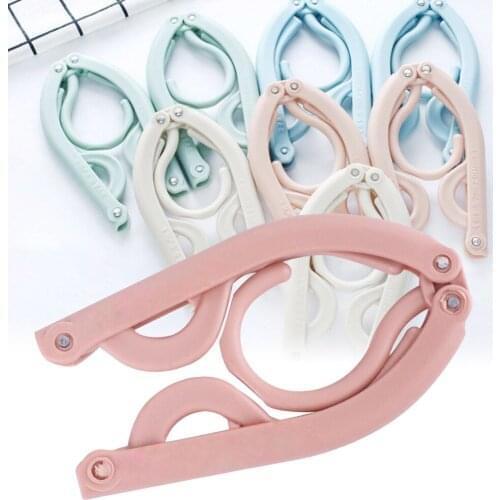 6pc Retractable Portable Travel Hanger Folding Non-Slip Plastic Rack Drying Clothespin Trouser Hanging Concenient Travel 15