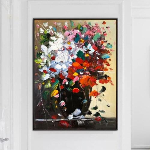 Wall Art Abstract Floral Painting On Canvas Hand Painted Modern Oil Painting Home Wall Decoration Handmade Artwork Unframed