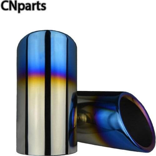 Auto 2pcs Car Exhaust Pipe Muffler Twin Curved Tips Carbon Fiber For VW Golf 7 MK7 Bora Volkswagen Polo Golf 6 Jetta MK6 1.4T