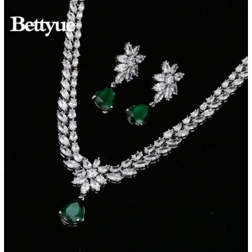 Bettyue Brand Fashion Flower Jewelry Sets AAA Multicolor Zircon Personality Symmetric Jewelry Sets For Woman Wedding Charm Gift