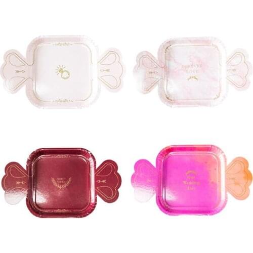 Candy Paper Plates Tableware Wedding Party Favors Fiesta Festival Holiday Decoration Cake Plate Ins Hot Sell Princess Party Dish