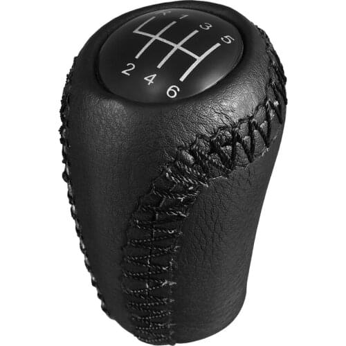 Black Leather Gear Stick Shift Knob 6 Speed for Mazda 3 BK BL/ 5 CR CW/ 6 II GH