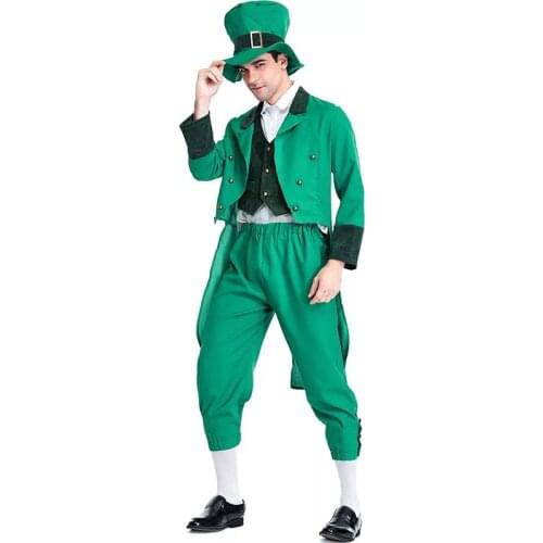 Ireland Goblin Irish Family Group Children Leprechaun Costume Idea St Patricks Day Elf Outfit Cheap Fancy Suits For Man & Kids