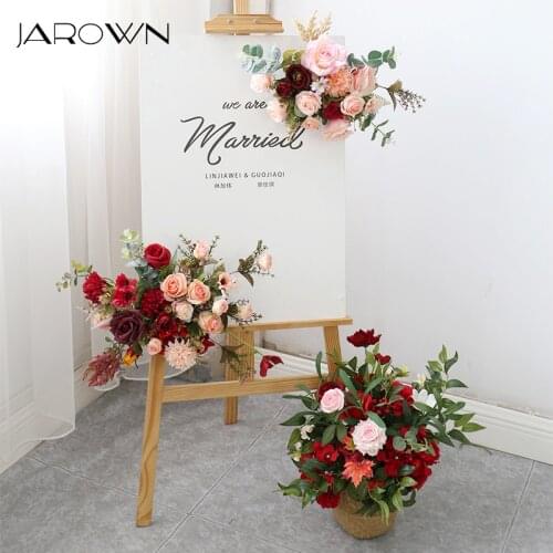 JAROWN Artificial Rose Flower Row Wedding Stage Decoration Background Simulation Silk Fake Flowers Holiday Party Hotel Display