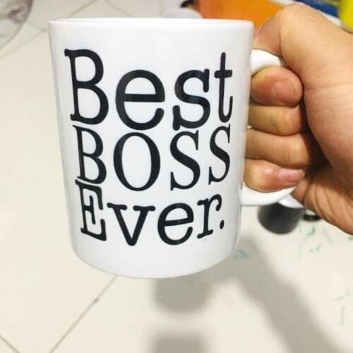 BEST BOSS EVER Coffee Mug 11oz Ceramic Office Water Cup New Year Christmas GIft Mug for Your Dad or Mother