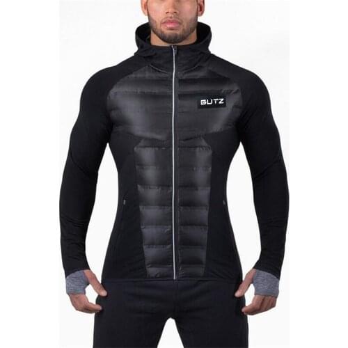 Winter Men Running Jacket Windproof Warm Hoodies Jogging Sports Coat Sportswear Training Exercise Workout Fitness Hooded Jackets