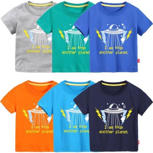 2020 Summer London Bus Boy Clothes Cartoon Children T Shirts Clothing Kids Clothes Boys T-shirt Casual Print Spacecraft 2-10T