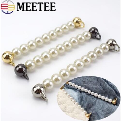 Meetee 150mm Women Handbags Bags Strap Handles Purse Pearl Metal Chains Buckles DIY Luggage Hardware Leather Crafts Accessories