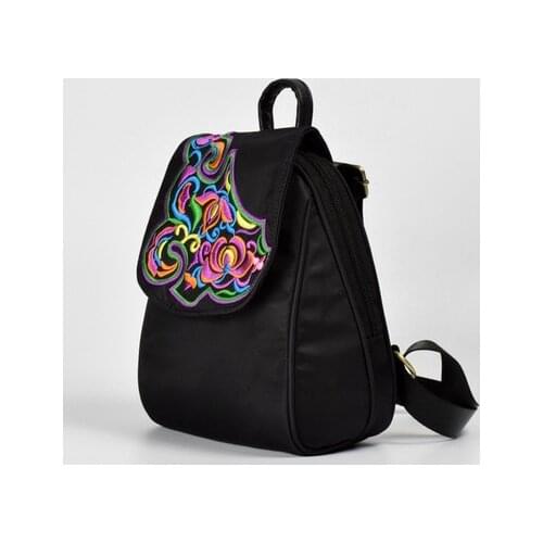 Fashion national embroidery small women shopping backpacks!Nice floral prints lady hasp backrack All-match bohemian backruck