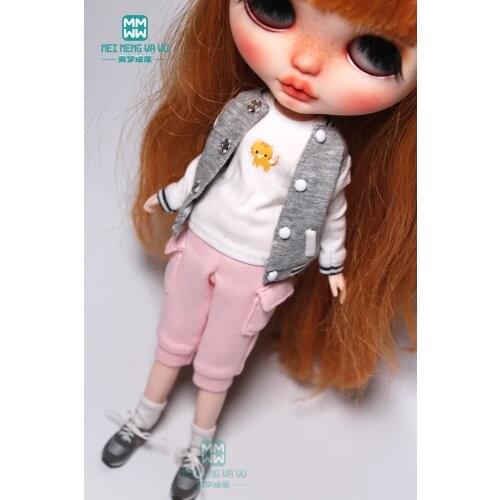 1PCS Blyth Clothes fashion Sports jacket, T-shirt, casual pants for 28-30cm Blyth Azone obitsu FR 1/6 doll accessories