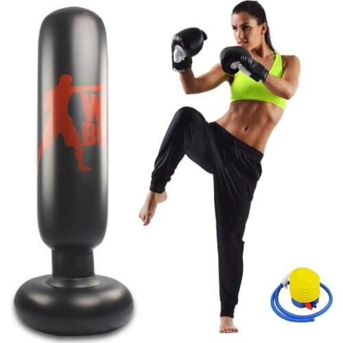 Inflatable Boxing Bag Training Pressure Relief Exercise Water Base Punching Standing Sandbag Fitness Bo