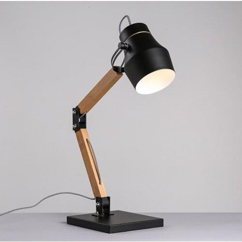 Nodic Black Wood Table Lamp Desk Lamp For Living Reading deco mariage luminaria de mesa