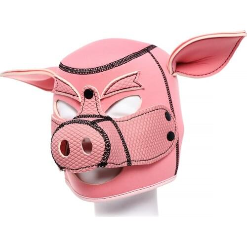 New Fashion SM Slave hood Sponge Flirt Pink Pig Head Bdsm Bondage Pig Cosplay Erotic Mask Costumes For Couples Men Adult Games