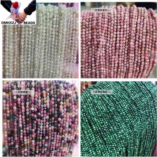 OMH Wholesale JD258 2 3 4mm Natural Jewelry DIY Making Bracelet Necklace Natural AAA Crystal Loose Spacer Faceted Round Beads