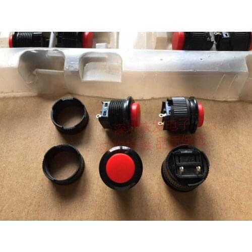 Original new 100% small button switch self-locking switch with lock start power switch key hole 16mm red 2pin high 19mm