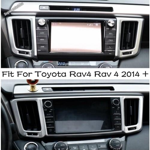 Lapetus Dashboard Air Conditioning AC Vents Frame Cover Trim 2PCS Fit For Toyota Rav4 Rav 4 2014 - 2018 ABS Interior Parts