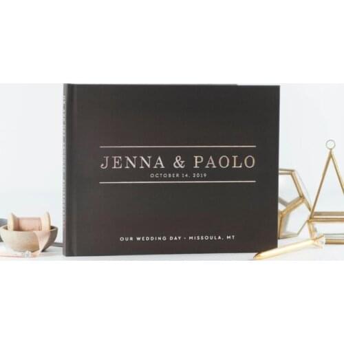 Personalized foil silver wedding guest book photo booth book, custom wedding journals instant photo albums guestbook photobooth