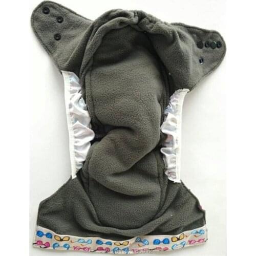Charcoal Bamboo Inner Baby Cloth Diaper Nappy Washable Reusable,Bamboo terry layer,microfiber Insert,Double Gussets AIO