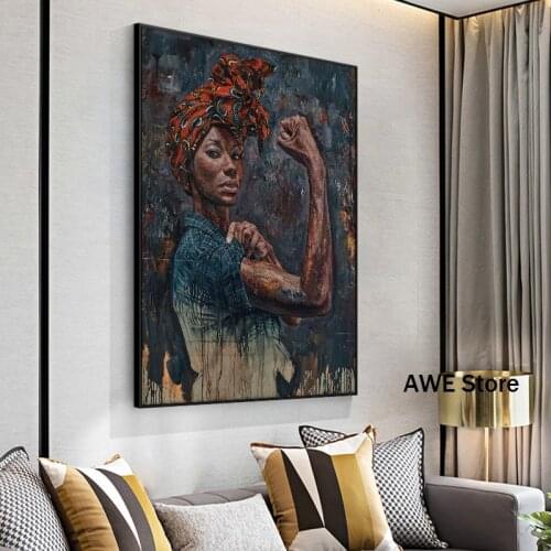 Portraits Of Strong African-American Women Canvas Cuadros Posters and Prints Wall Art Picture for Living Room Decor
