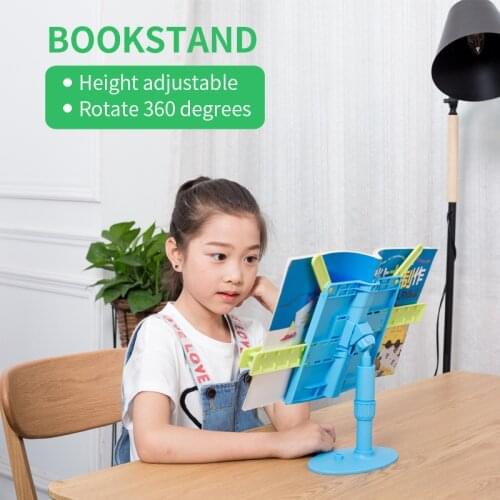 Height Adjustable Book Stand Desktop Book Holder Multi-function Table Reading Rack Liftable Students Lazy Book Fixing Bracket