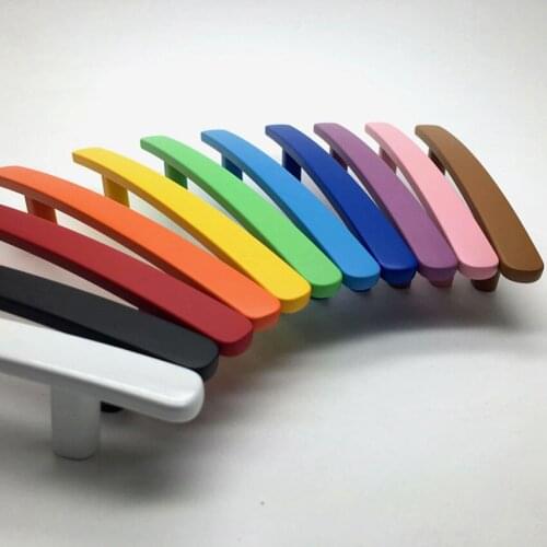 76mm children room furniture handle red blue yellow orange cyan green black drawer cabinet handle pull 3" modern knob