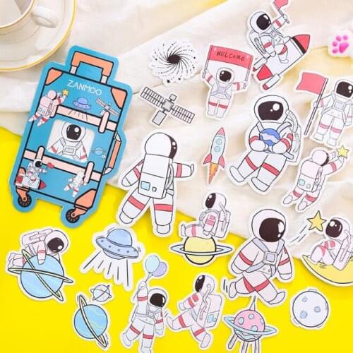 Sharkbang Waterproof Kawaii Space Pilot Scrapbooking Bullet Stickers DIY Ablum Luggage Decorative Paper Sticker Stationery