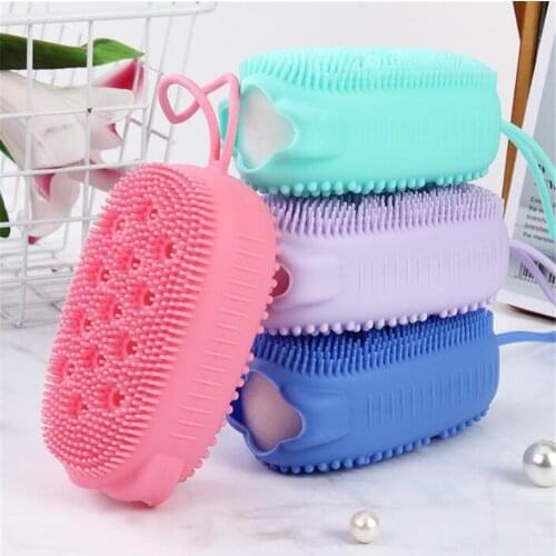 Silicone Body Scrub Exfoliating Sponge Soap Foam Body Treatment Peeling Exfoliator Skin Care Scrubber Bath Shower Accessories