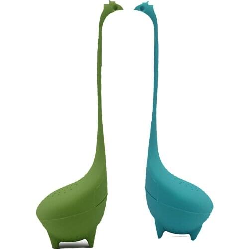 Tea Infuser Silicone Handle Strainer Filter Loose Tea Steeper Dinosaur Loose Leaf Tea Infusers with Long Handle SiliconeStrainer