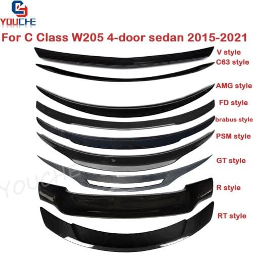 W205 Spoiler Carbon Fiber AMG / C63 / FD / PSM / RT / R Trunk Boot Lip for Mercedes C class W205 4-door Sedan C250 C300 2015