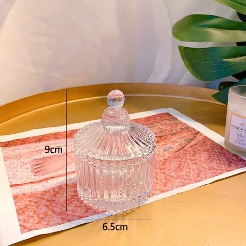 Super nice ins transparent glass storage jar retro Korean style yurt desktop jewelry storage box candy bottle