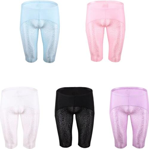 Men Lace Patchwork Shapers Boxers Shorts Breathable Skinny Underpants Underwear Jockstraps Pouch Boxershorts Short Leggings