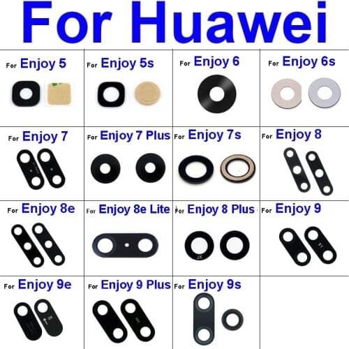 Rear Back Camera Glass Lens For Huawei Enjoy 5 5S 6 6S 7 7S 8 8E 9 9E 9S Plus Lite Camera Glass Lens Glass + Sticker Parts