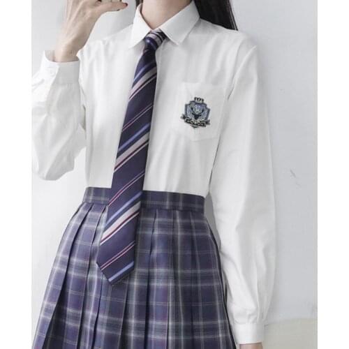 Spring Summer Female Cute Jk School Tight Cuffs Uniform Top Sailor Shirt Cozy Japanese Long Sleeves Uniform Tops Tee Shirt