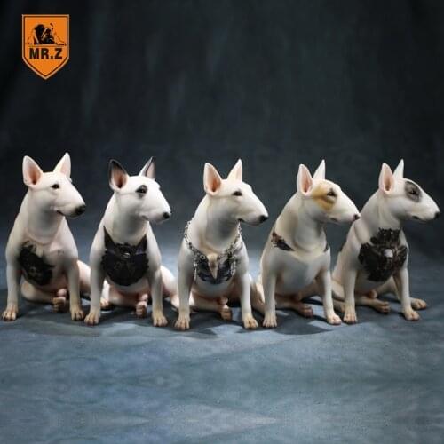 1/6 Scale Mr.Z 052 Tatto Bull Terrier Dog simulation animal model Toy For 12" Action Figure Scene Car Decoration