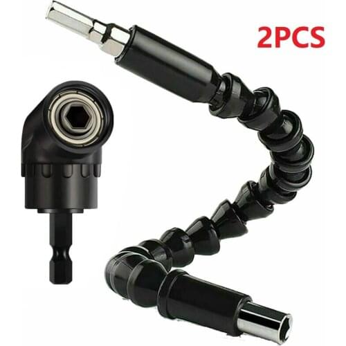 2PCS 105 Degree Right Angle Drill Extension Bit 30cm Flexible Extension Screwdriver Bit Holder Faucet Extenders Accessories