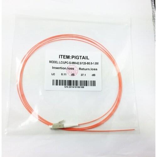 10PCS LC UPC 0.9mm Fiber Optica Pigtail LC UPC 1.5M Multimode simplex Fiber Jumpers FTTH fiber optic cable Free shipping