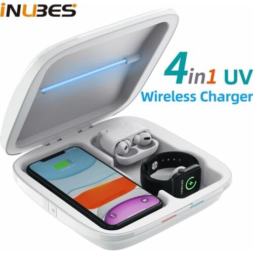 10W Wireless Charger For iPhone Apple Watch Airpods UV Sterilizer Disinfection Box Multifunctional Household Sterilization Box