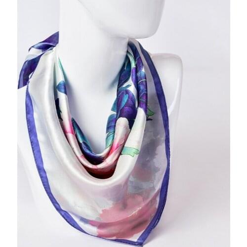 100% Real Silk Square Neckerchief Scarf 65*65cm Silk Kerchief Wraps for Ladies Printed Bandana Hangzhou Silk Square Neck Scarves